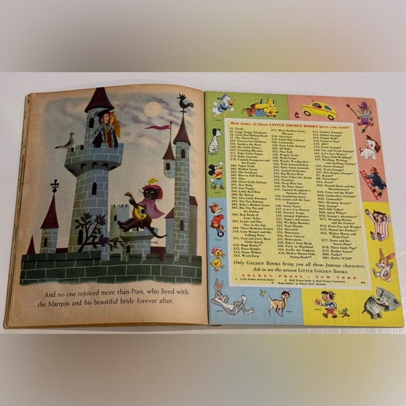 Vintage 1959 Little Golden Book - Puss in Boots Charles Perrault “B” - Picture 15 of 16